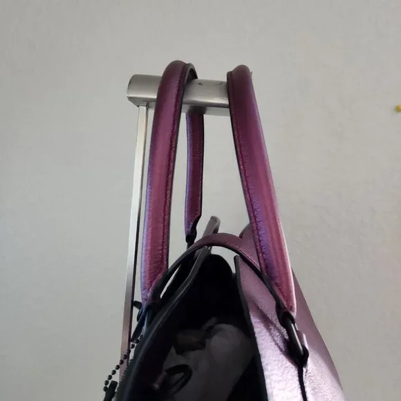 Nwot Coach Mercer Halogram Purple Metallic Shoulder Bag Purse - Picture 4 of 15